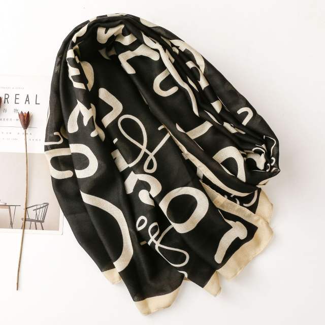 Korean fashion unique letter pattern fashion scarf