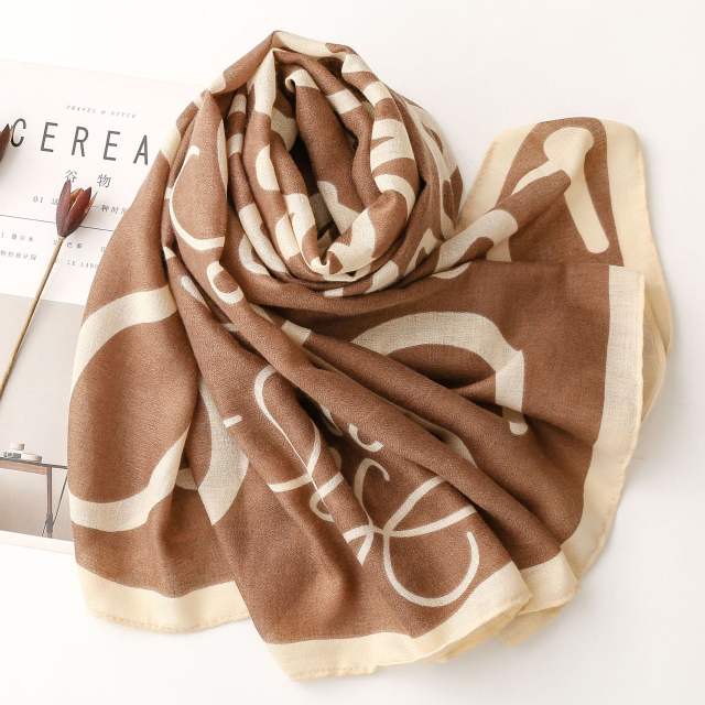 Korean fashion unique letter pattern fashion scarf