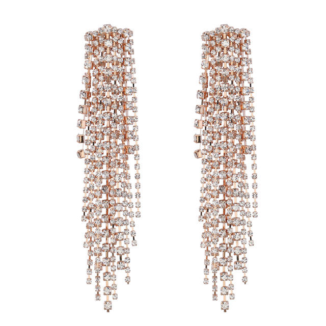 Super delicate color crystal tassel earrings