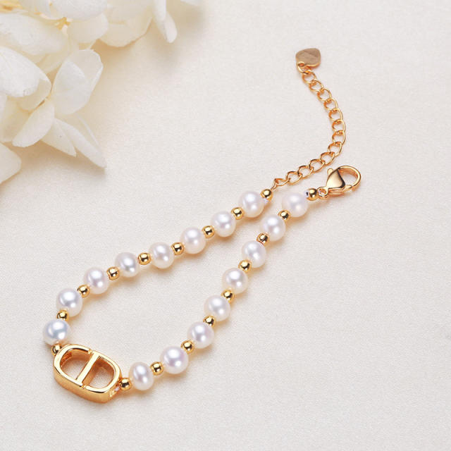 Elegant water pearl beaded necklace bracelet