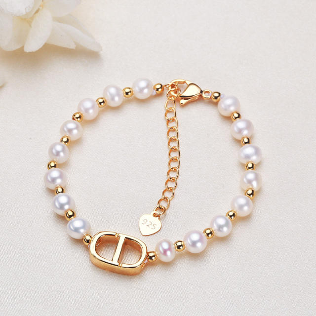 Elegant water pearl beaded necklace bracelet