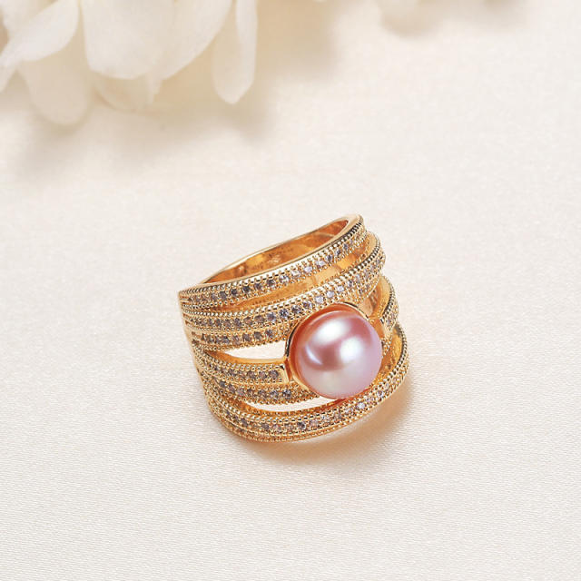 Personality vintage water pearl rings