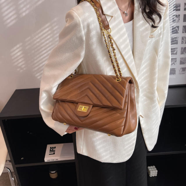 Winter design easy match quilted shoulder bag