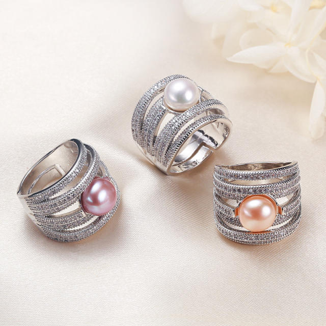 Personality vintage water pearl rings