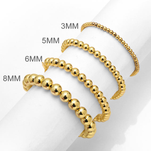INS real gold plated bead bracelet