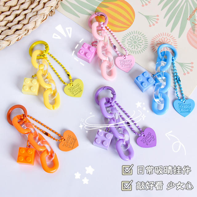 Korean fashion candy color acrylic chain keychain