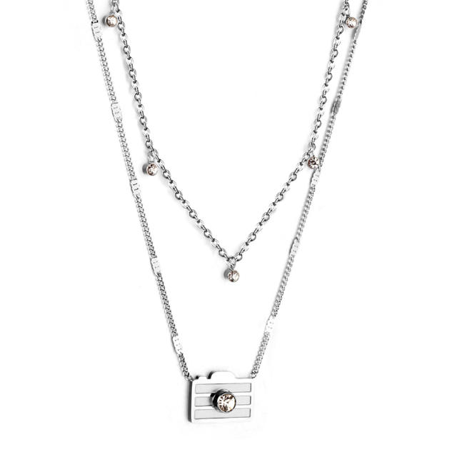 Occident fashion dainty layer stainless steel necklace