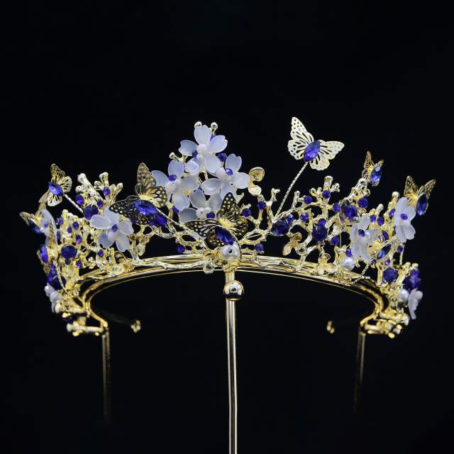 Eleagnt handmade color cubic zircon butterfly crown