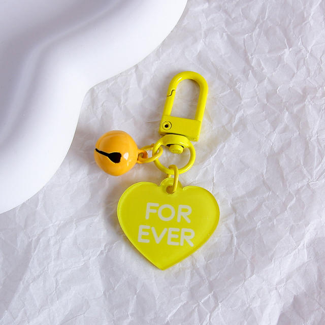 INS trend colorful acrylic heart cute keychain