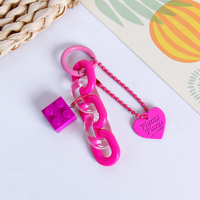 Korean fashion candy color acrylic chain keychain