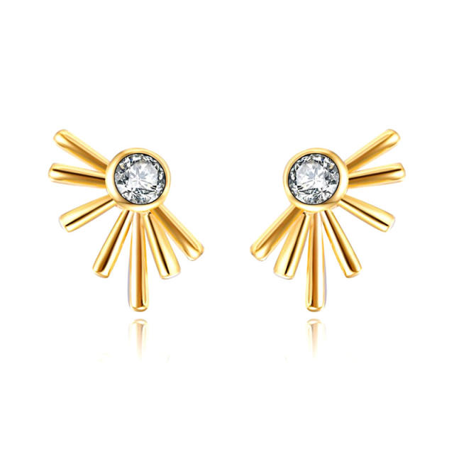 Easy match INS trend gold plated copper tiny studs earrings