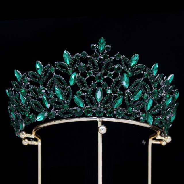 Baroque color glass crystal luxury crown