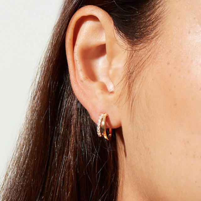 Korean fashion copper material huggie earrings