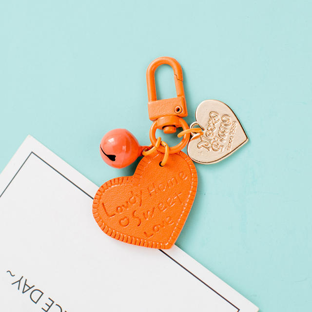 Cute candy color letter heart keychain