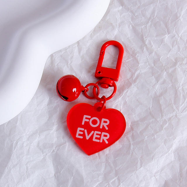 INS trend colorful acrylic heart cute keychain