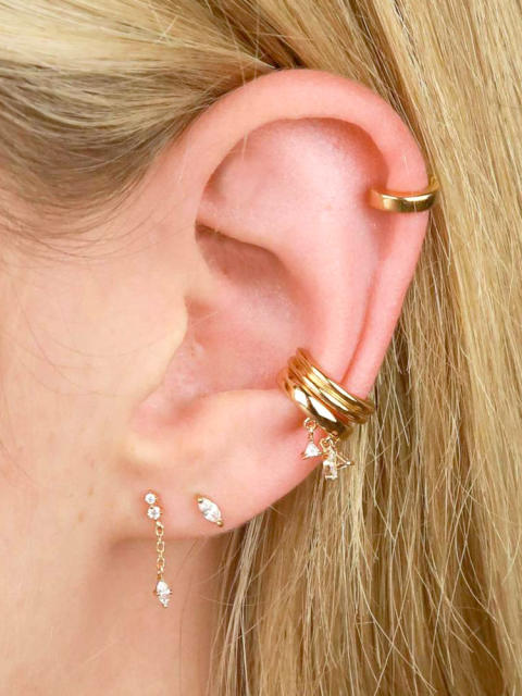 INS 18k real gold plated copper ear cuff(1pcs price)