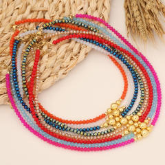 Spring design colorful bead choker necklace