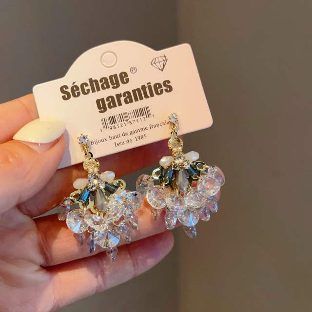 Luxury handmade crystal tassel women earrings