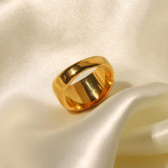 18K cubic zircon setting chunky stainless steel rings