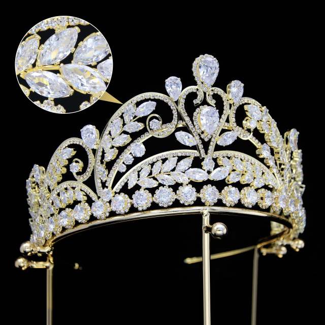 Occident fashion luxury handmade AAA cubic zircon statment crown