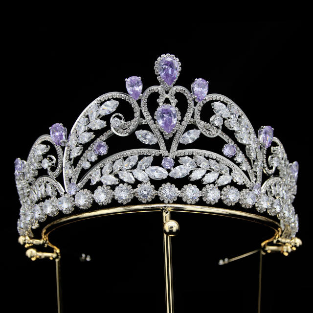 Occident fashion luxury handmade AAA cubic zircon statment crown