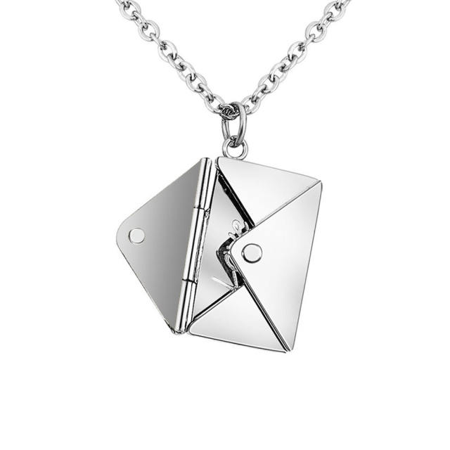 Hot sale love letter envelop pendant stainless steel necklace