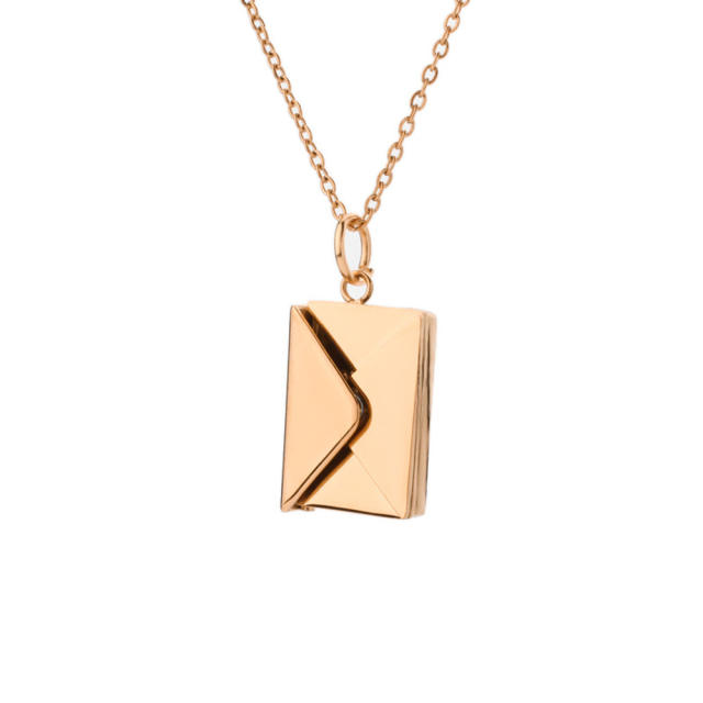 Hot sale love letter envelop pendant stainless steel necklace