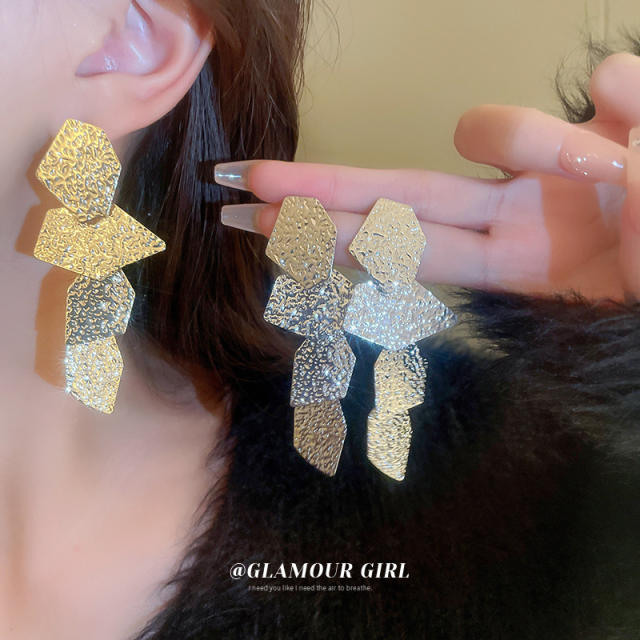 925 needle geometric shape dangle earrings
