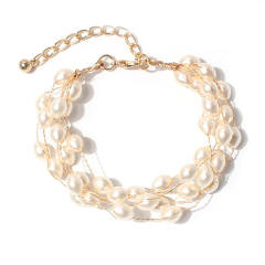 Vintage easy match faux pearl bracelet