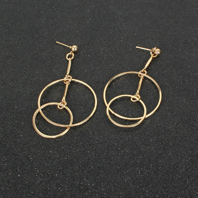 Creative geometric circle shape dangle earrings