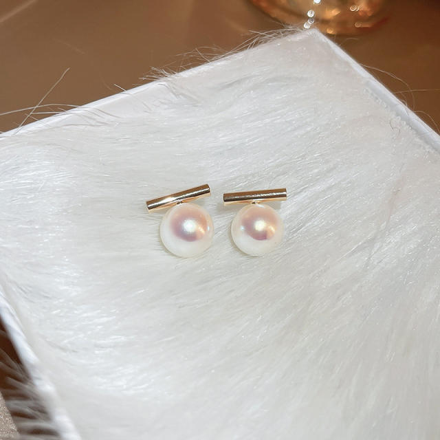 Real gold plated pearl drop earrings