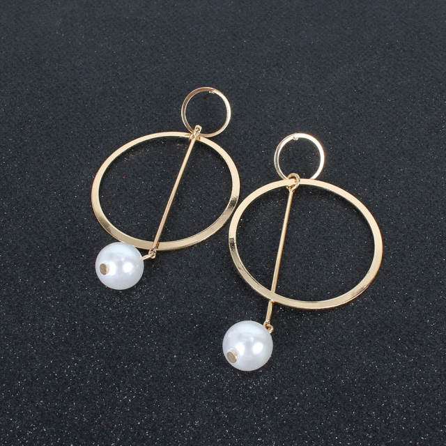 Creative geometric circle dangle earrings