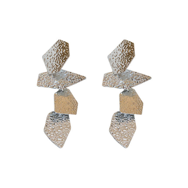 925 needle geometric shape dangle earrings