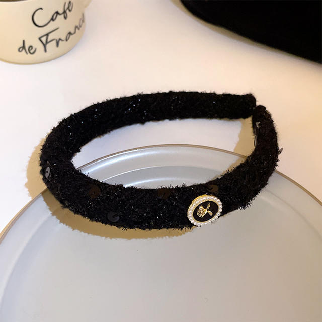 Winter design black color series headband hair clips
