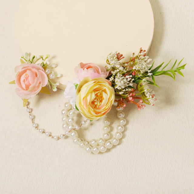 Natural flower design bridal ring bracelet