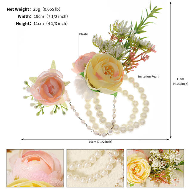 Natural flower design bridal ring bracelet