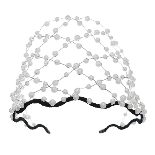 INS popular handmade pearl beads bridal headband