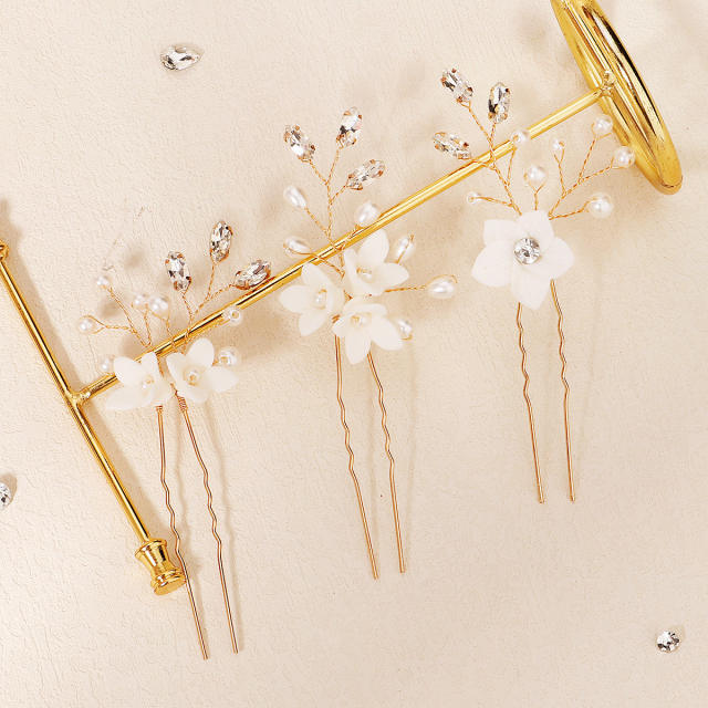 Korean fashion 3pcs handmade bridal hair pins