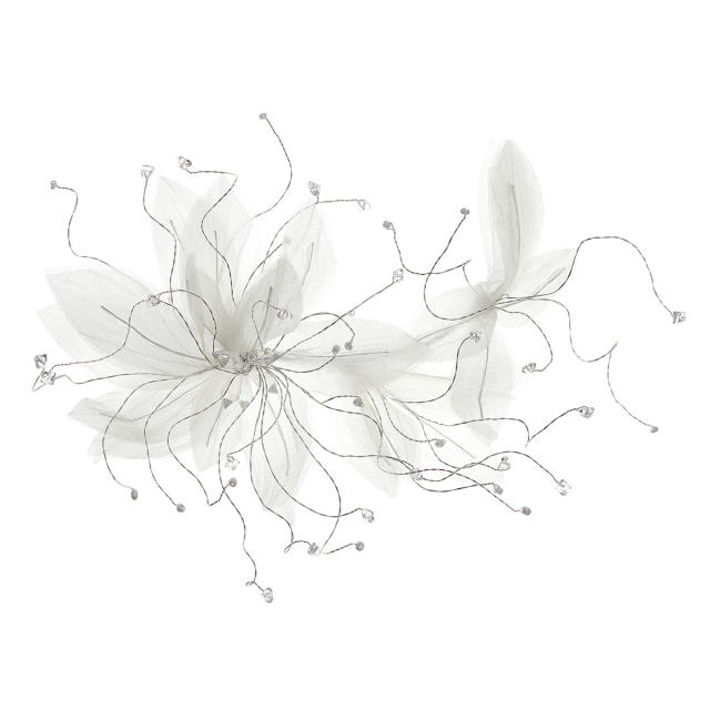 Korean fashion elegant white color flower bridal hair pins