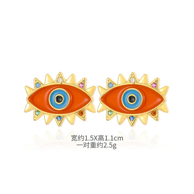 Hot sale enamel evil eye studs earrings