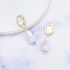 Vintage baroque pearl drop earrings