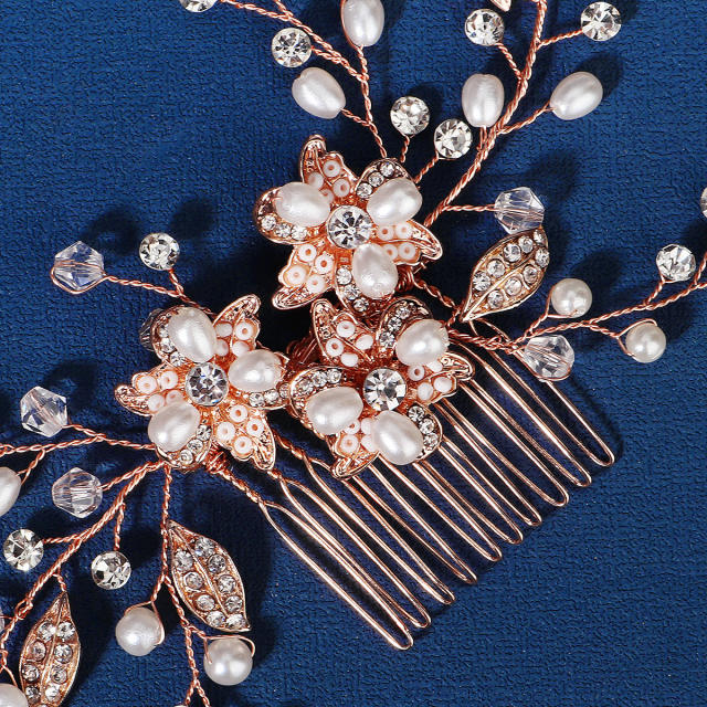 Korean fashion elegant flower bridal hair combs