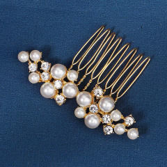 Occident fashion pearl beads cubic zircon hair combs