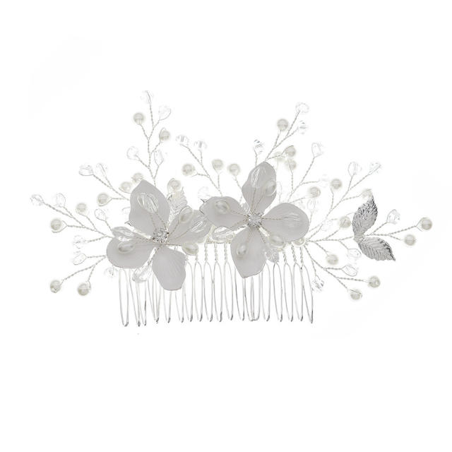 Vintage handmade bridal flower hair combs
