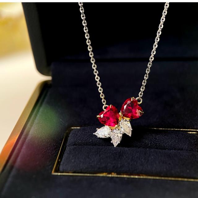 Luxury faux ruby statement jewelry set