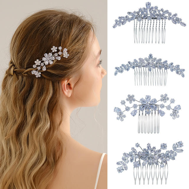 Luxury delicate cubic zircon bridal hair combs