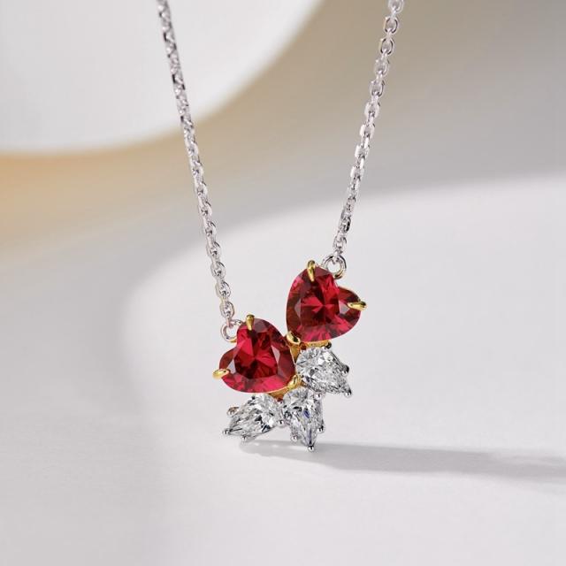 Luxury faux ruby statement jewelry set