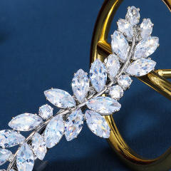 Delicate cubic zircon setting diamond french barrette hair clips