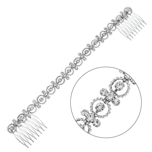 Elegant diamond bridal hair combs