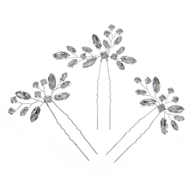 3pcs delicate crystal bridal hair pins